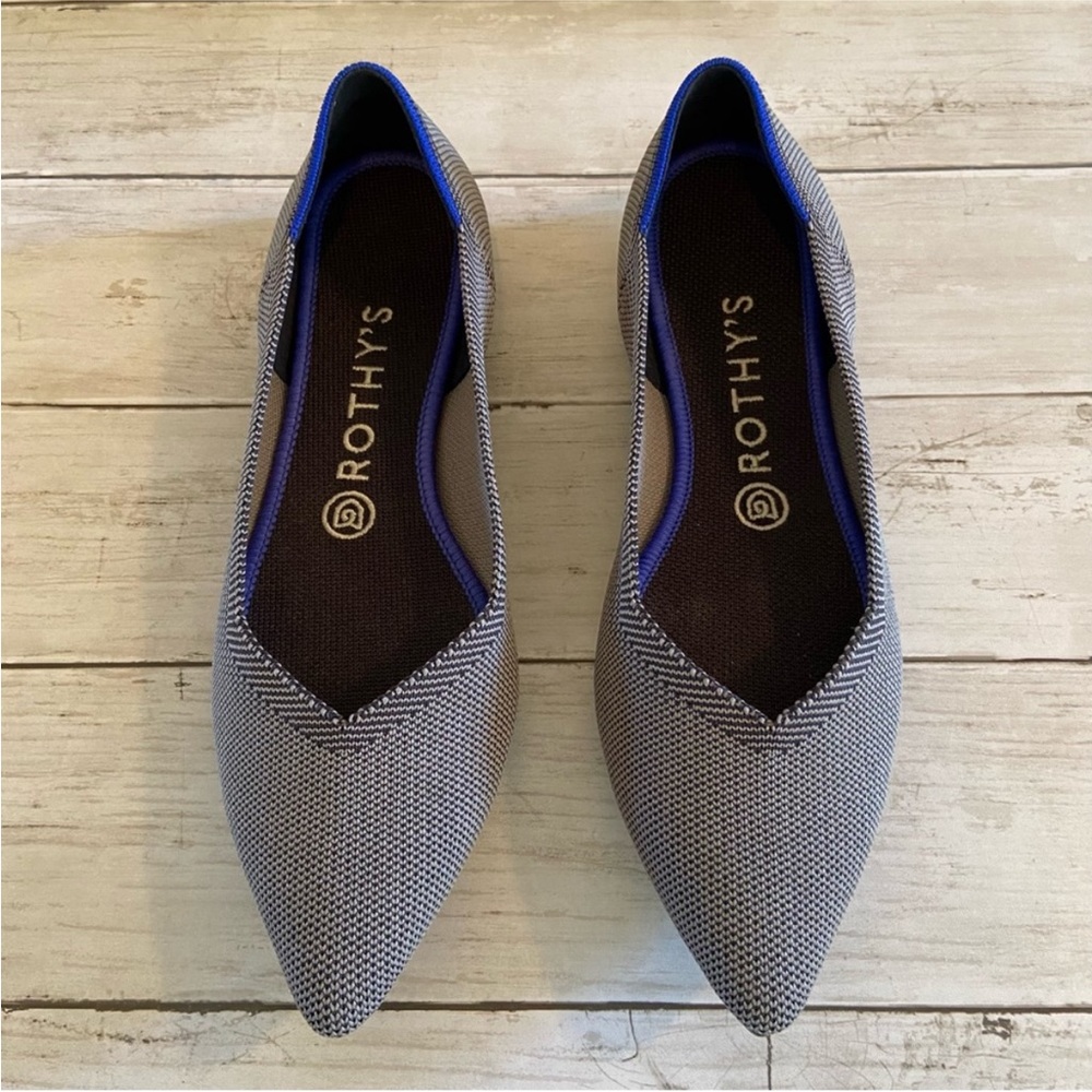 Rothy’s The Point Cloud Grey Birdseye Flats size 9